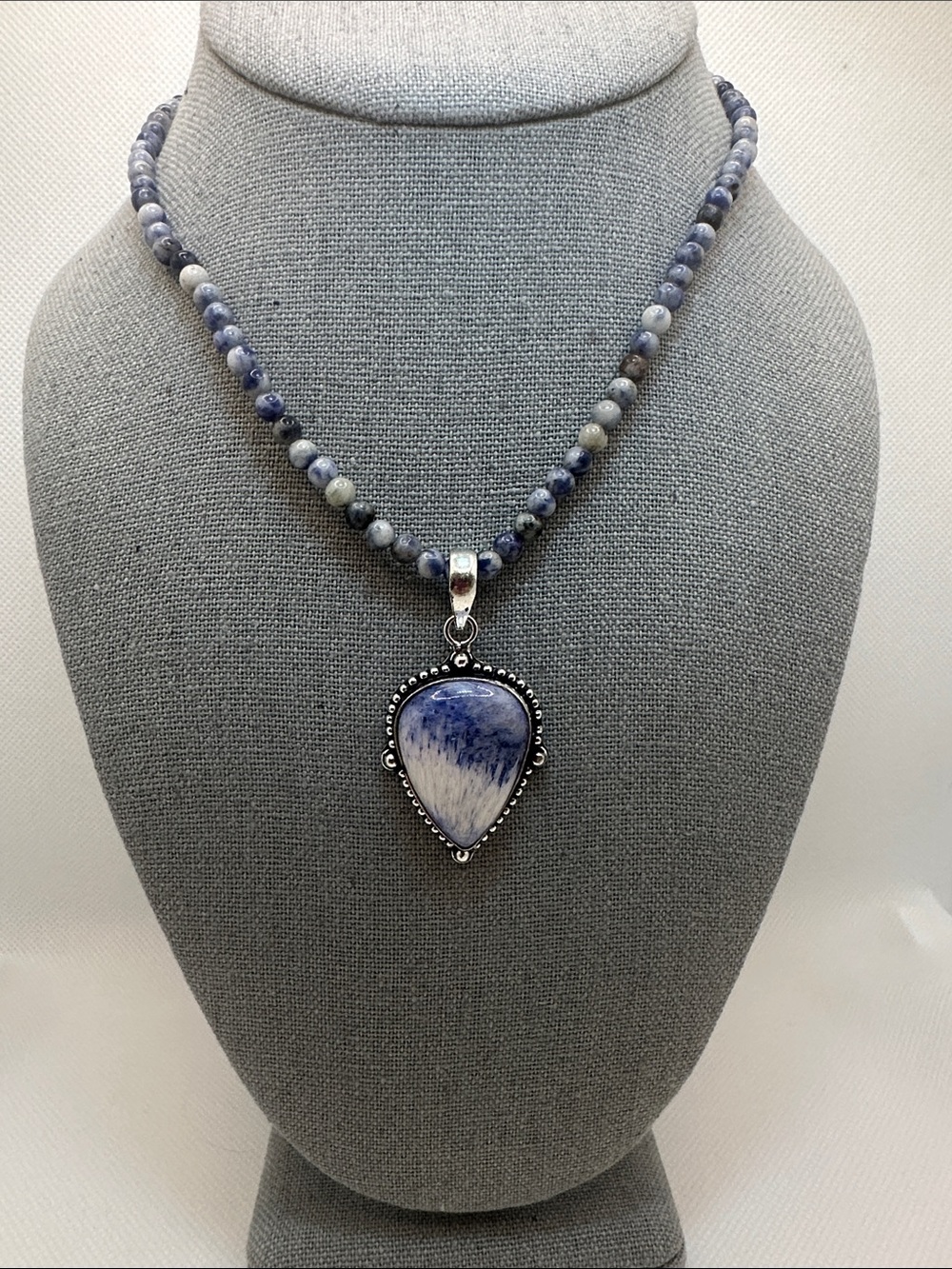 Genuine Sodalite Stone Pendant and Sodalite Stone Necklace